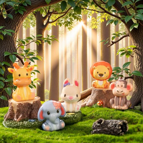 DMIGHT Safari Animal Squishy Toys - 24PCS Party Favors for Kids | Goodie Bag & Birthday Gifts