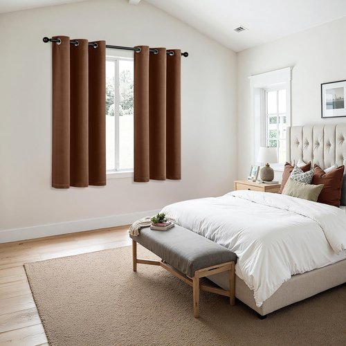 MIULEE Blackout Curtains - Thermal Insulated Room Darkening Drapes | 40 x 54 Inches, Mocha Brown, 2 Panels