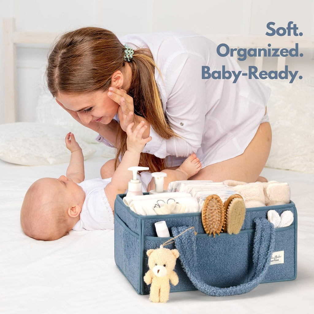 PeraBella Baby Diaper Caddy Organizer - Portable Storage Basket for Newborn Essentials | Ideal Shower Gift