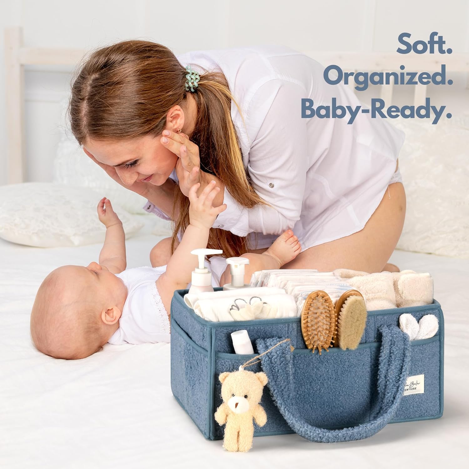 PeraBella Baby Diaper Caddy Organizer - Portable Storage Basket for Newborn Essentials | Ideal Shower Gift