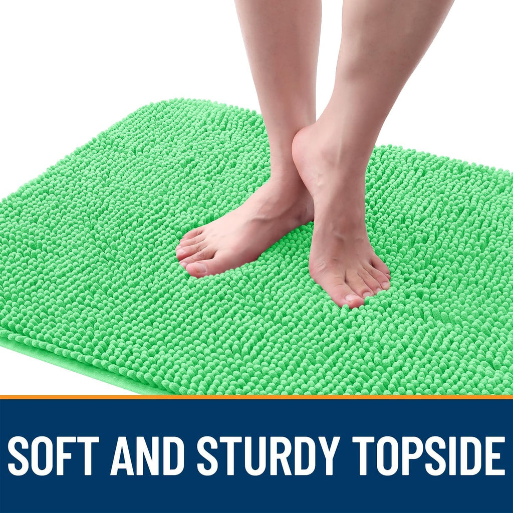 OLANLY Dog Door Mat - Absorbent Non-Slip Chenille Mat for Muddy Paws | 36x24, Mint Green