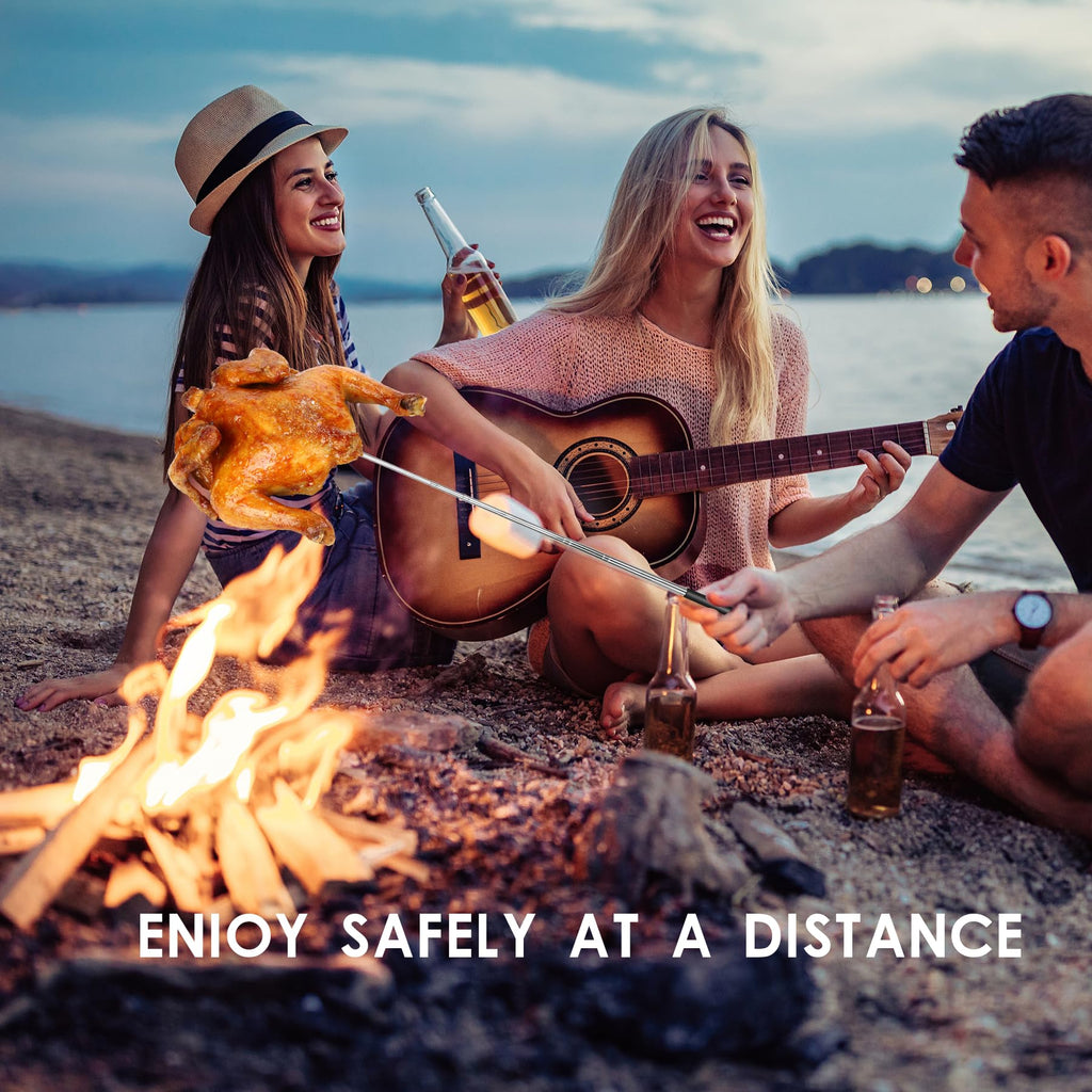 49” Large Fork Head Hot Dog Sticks for Campfires, Extra Long Telescoping Marshmallow Roasting Sticks for Fire Pit, Smoking Sticks for Bonfires,Compatible with Solo Stove, Camping Accessories，4 Pack