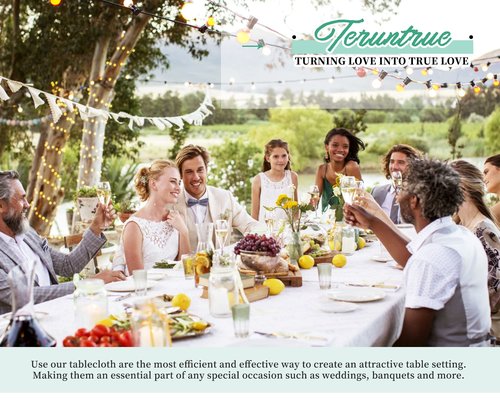 12 Pack White Tablecloths for 8 Foot Rectangle Tables 60 x126 inch,Polyester White Table Clothes in Bulk for Wedding,Waterproof Stain Resistant Washable Rectangle Table Cover for Party Buffet Camping
