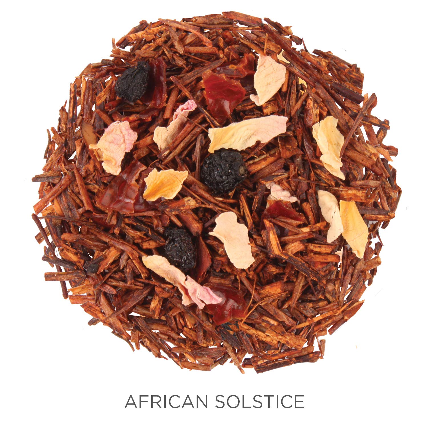 Tea Forte African Solstice Premium Loose Leaf Caffeine-Free Herbal Tea Blend Canister, Makes 35-50 Cups, Round Canister