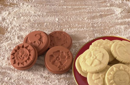 JBK Pottery Terra Cotta Cookie Stamps for Baking, Oven & Dishwasher Safe - Cookie Cutter, Molder, Stamper Press, Ideal for Cookies, Polvoron, Pastry, Shortbread, Butter Maker - Snowman-Themed Designs