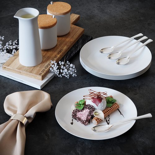 Mini Dessert Spoons - Bulk Pack of 200 Mini Silver Disposable Spoons - 4 Inch Plastic - Bpa Free - Food Safe