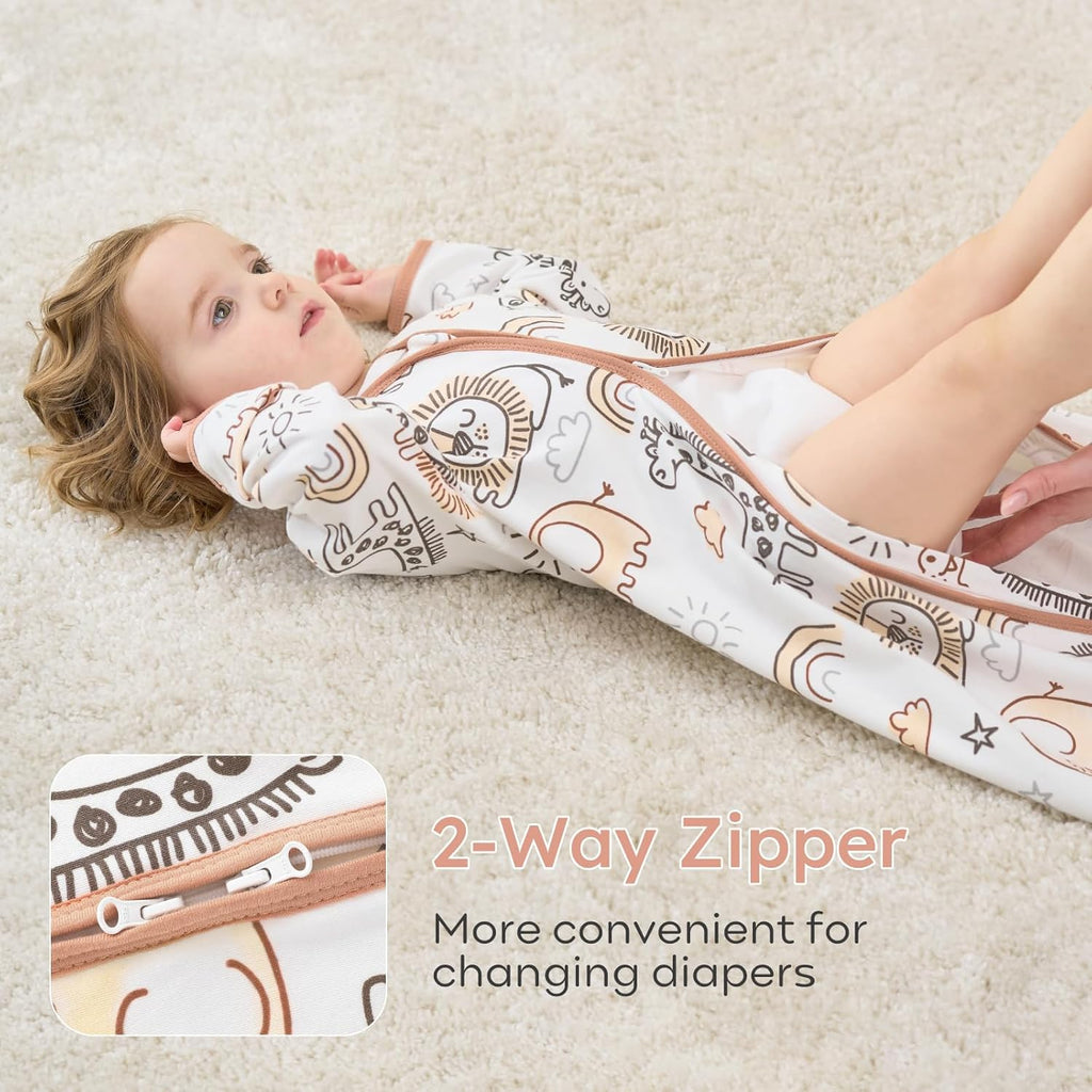 Yoofoss Baby Sleep Sack - 100% Cotton Long Sleeve Wearable Blanket for Infants 6-12 Months | Lightweight 0.5 Tog
