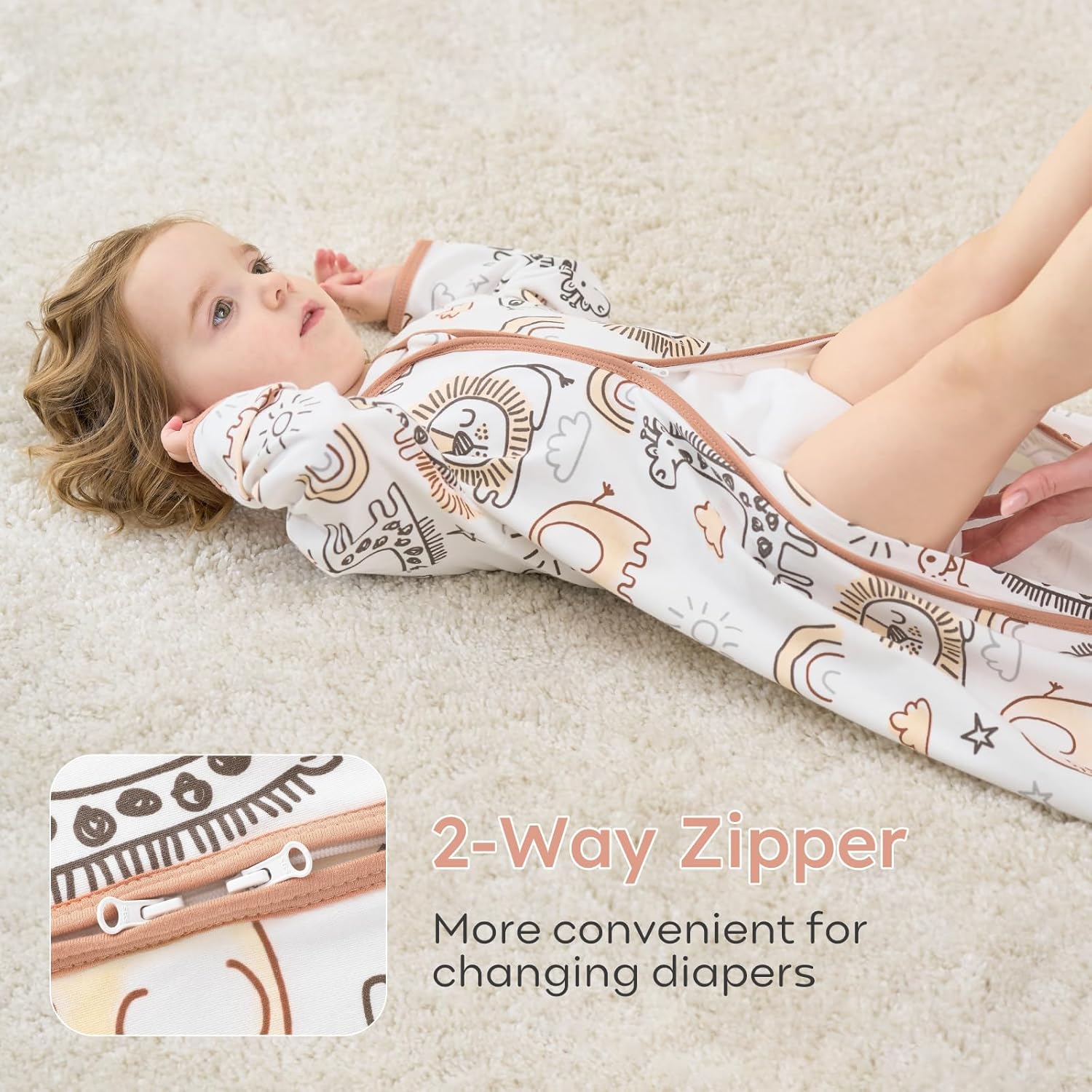 Yoofoss Baby Sleep Sack - 100% Cotton Long Sleeve Wearable Blanket for Infants 6-12 Months | Lightweight 0.5 Tog