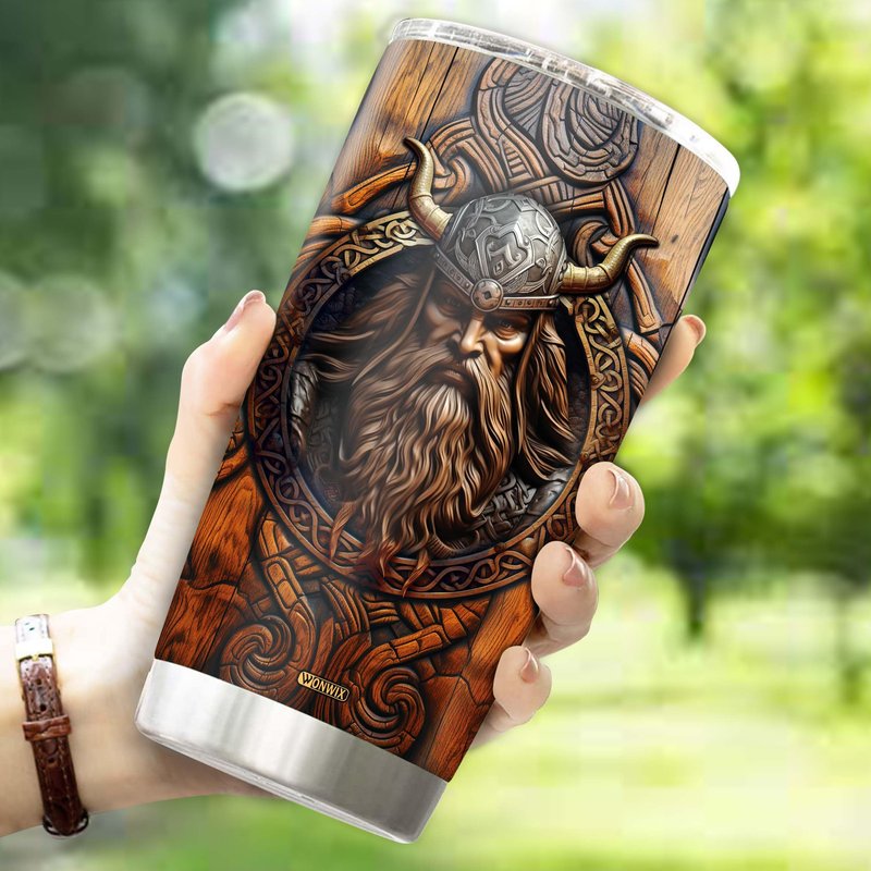 WONWIX Viking Cup Tumbler 20oz Viking Gifts for Men Dad Husband Vikings Stainless Steel Insulated Coffee Mugs Travel Drinking Cups Gift for Birthday Christmas Retirement Fathers Day