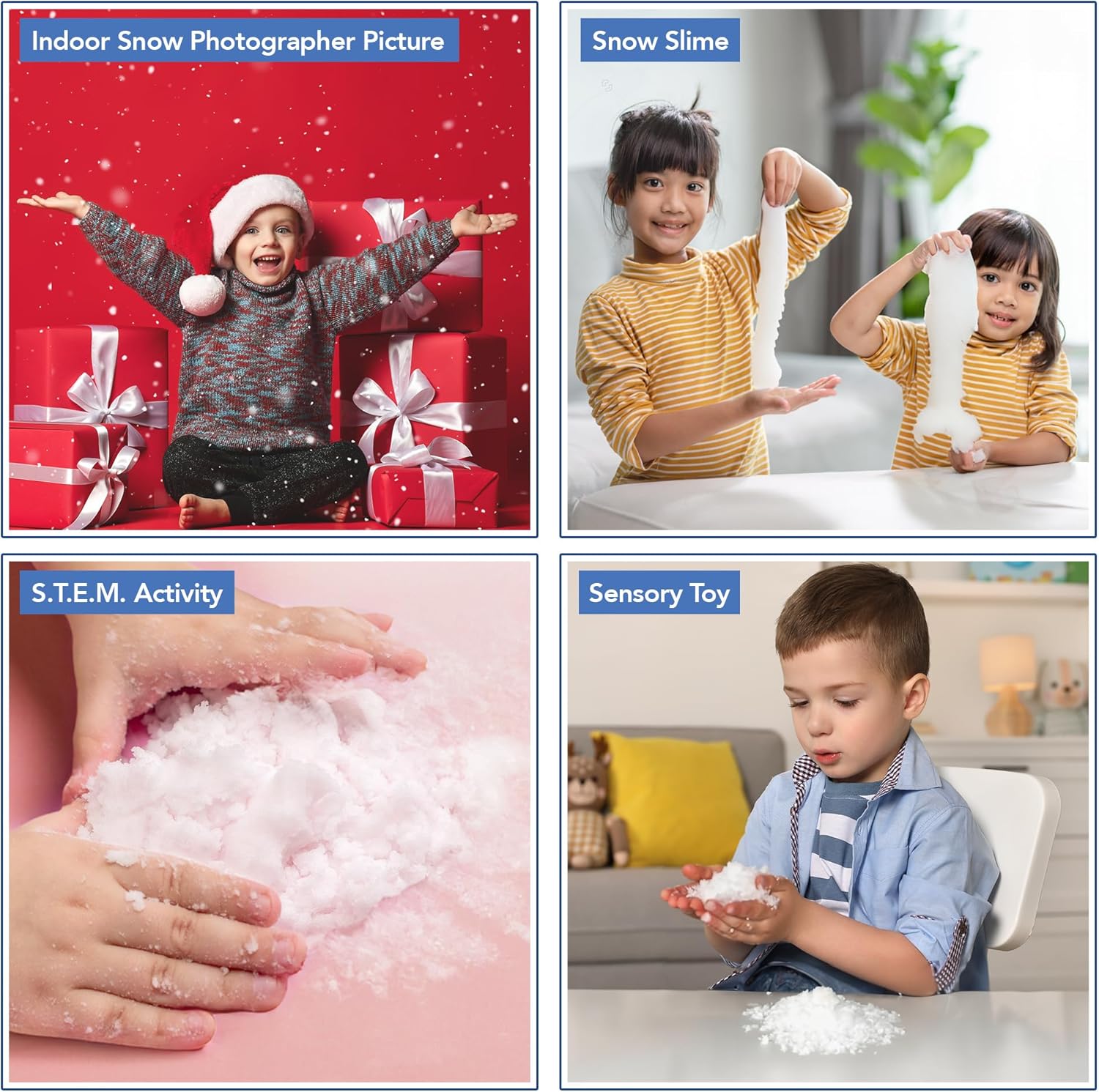 ArtCreativity Instant Snow Powder - Create 4 Gallons of Realistic Fake Snow | Ideal for Holiday Crafts & Sensory Play