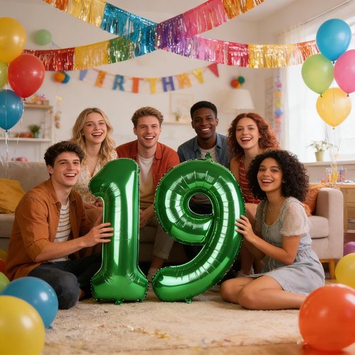 40-Inch Dark Green Foil Balloon Numbers - 18th Birthday & Wedding Celebration Decor for Men & Women