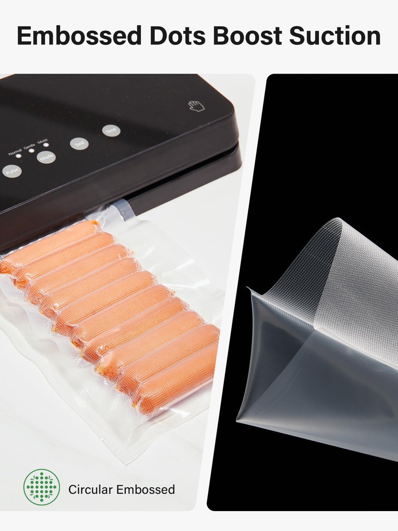 Kootek Vacuum Sealer Bags for Food, 150 Gallon 11" x 16", Quart 8" x 12" and Pint 6" x 10" Vacuum Seal Bags, Commercial Grade, BPA Free, Pre Cut Freezer Bags for Food Storage, Meal Prep or Sous Vide