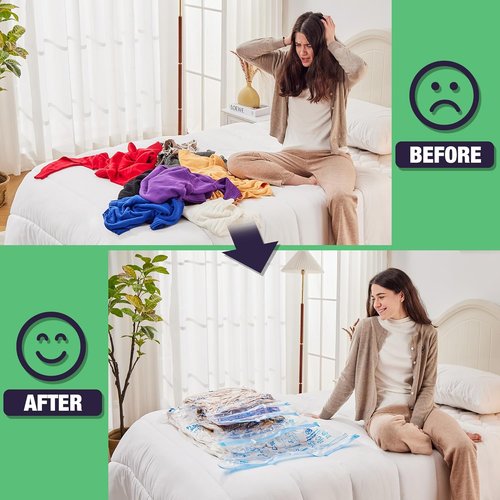 HIBAG 15 Jumbo Vacuum Seal Bags - Ideal for Clothing, Comforters & Bedding Storage (15J)