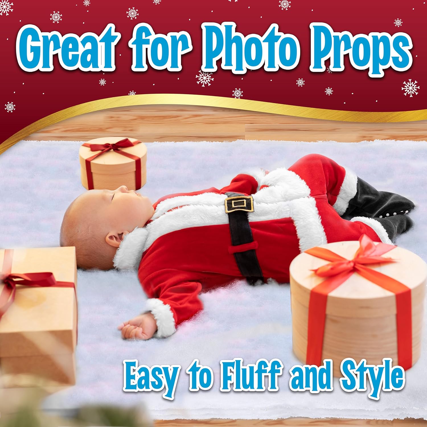 Snow Blanket - 94 x 31 Inch Thick Fluffy Artificial Snow for Christmas Village Displays | White Winter Décor