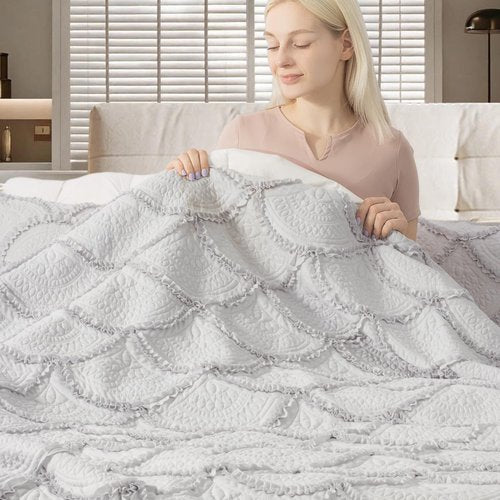TEXSTEAD Solid Color Quilt (gray4, Queen)