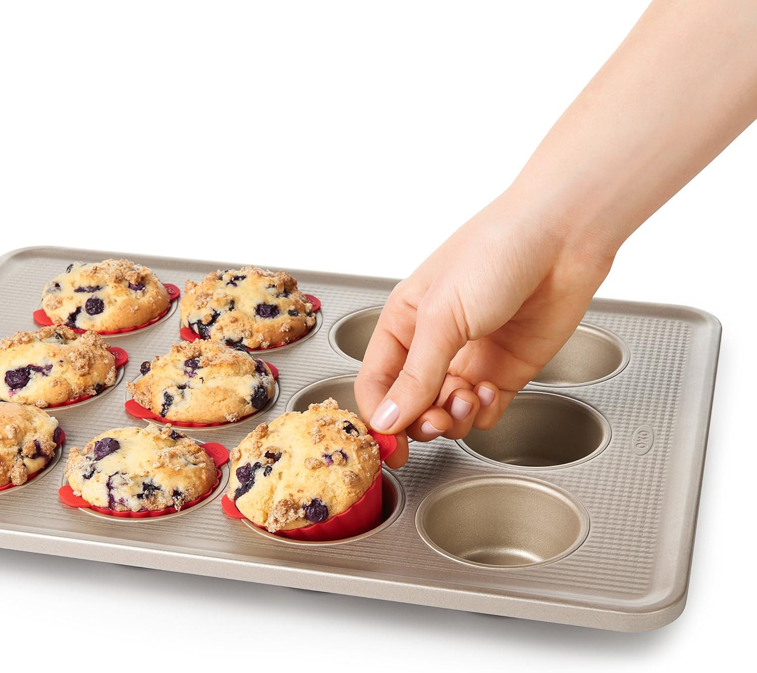 OXO Good Grips Silicone Baking Cups - Reusable, BPA-Free, Non-Stick | 12 Pack for Cupcakes & Muffins