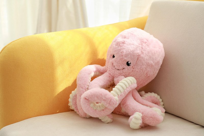 Maxpetus Cute Big Octopus Pillows,Interior Decoration Octopus Cushion,Soft Marine Animal Decorations (White, 15.7 inch)