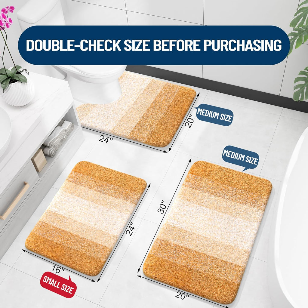 OLANLY Bathroom Rugs - Extra Soft Microfiber Mat with Rubber Backing | Quick Dry, Machine Washable, 30x20, Golden Yellow