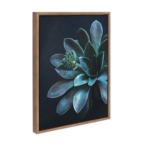 Kate and Laurel Sylvie Little One Framed Canvas Wall Art by F2Images, 18x24 Gold, Botanical Art for Wall