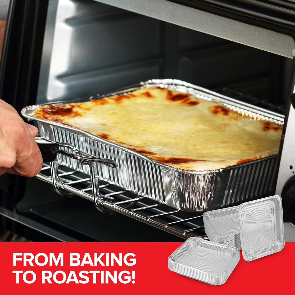 Regine Switzerland Disposable Aluminum Pans - Heavy Duty 9x13 Baking Tins | 30 Pack for Cookies, Brownies & Sheet Cake