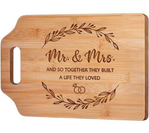 Milcier Wedding Gifts for Couple 2025, Mr and Mrs Wedding Cutting Board, Engagement Bridal Shower Marriage Gifts for Newlyweds, Couples, Bride to Be