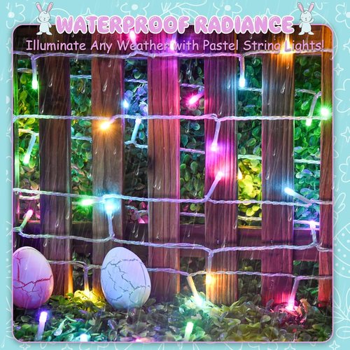 Cshare Easter String Lights - Battery Operated 30 LED Fairy Lights | 9.8ft Pastel Decor with Timer for Indoor/Outdoor Parties