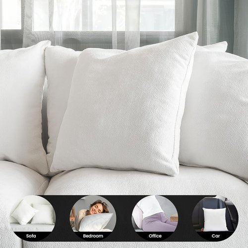 Foamily Throw Pillow Insert - Premium Soft Fluffy Decorative Pillows | 18x18 Inches, Set of 4 for Couch & Bed