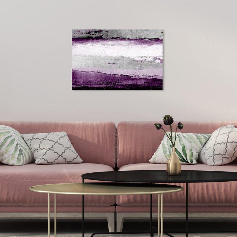The Oliver Gal Artist Co. Abstract Wall Art Canvas Prints 'Envision and Elevate Violet' Home Décor, 15 in x 10 in, Purple, Gray