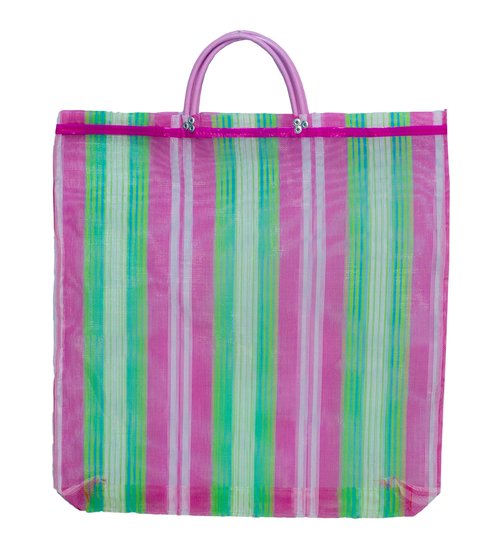 La Sol Imports Large Mercado Mexican Bags Tote Reusable Colorful Durable Mesh Grocery Bag 20 x 22 in Plus 5 in Handle (3 Piece 20 in)