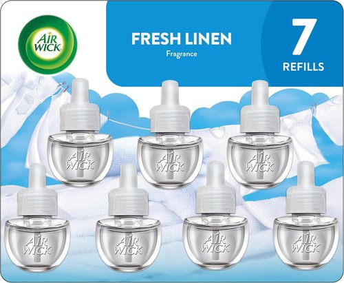 Air Wick Scented Oil Refill - Fresh Linen Air Freshener | 7 Count Essential Oils