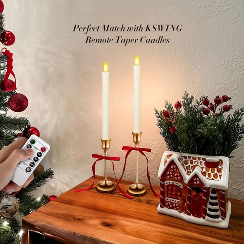 KSWING Gold Candlestick Holders - 6 PCS Metal Taper Candle Holders for Elegant Home Decor | Perfect for Weddings & Parties