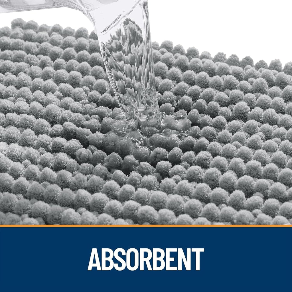 OLANLY Dog Door Mat - Ultra Absorbent Chenille Mud Doormat | Non-Slip, Washable, 47x24, Grey