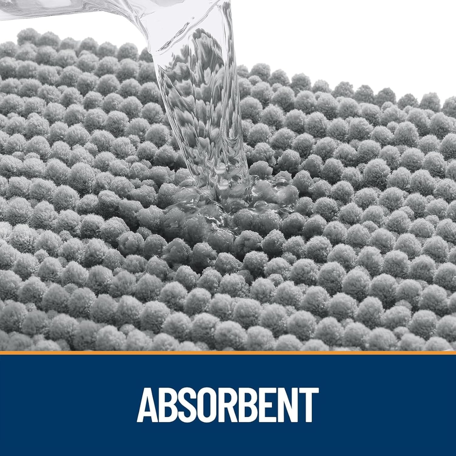 OLANLY Dog Door Mat - Ultra Absorbent Chenille Mud Doormat | Non-Slip, Washable, 47x24, Grey
