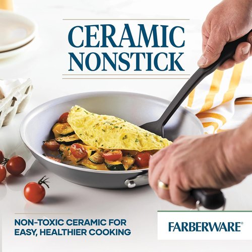 Farberware EcoAdvantage Ceramic Nonstick Cookware Set - 13 Pieces in Stylish Gray