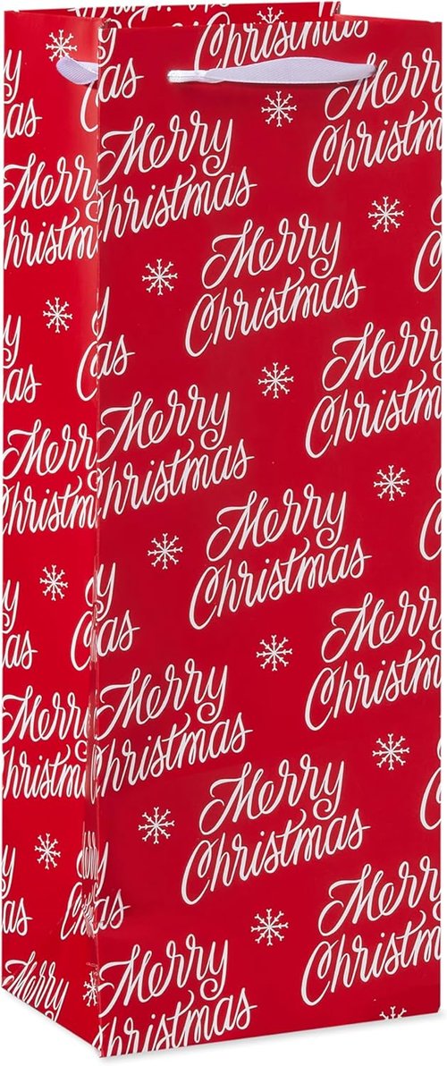 American Greetings Wine Gift Bags - Multi-Design Set in Red, White & Silver (5 Count)