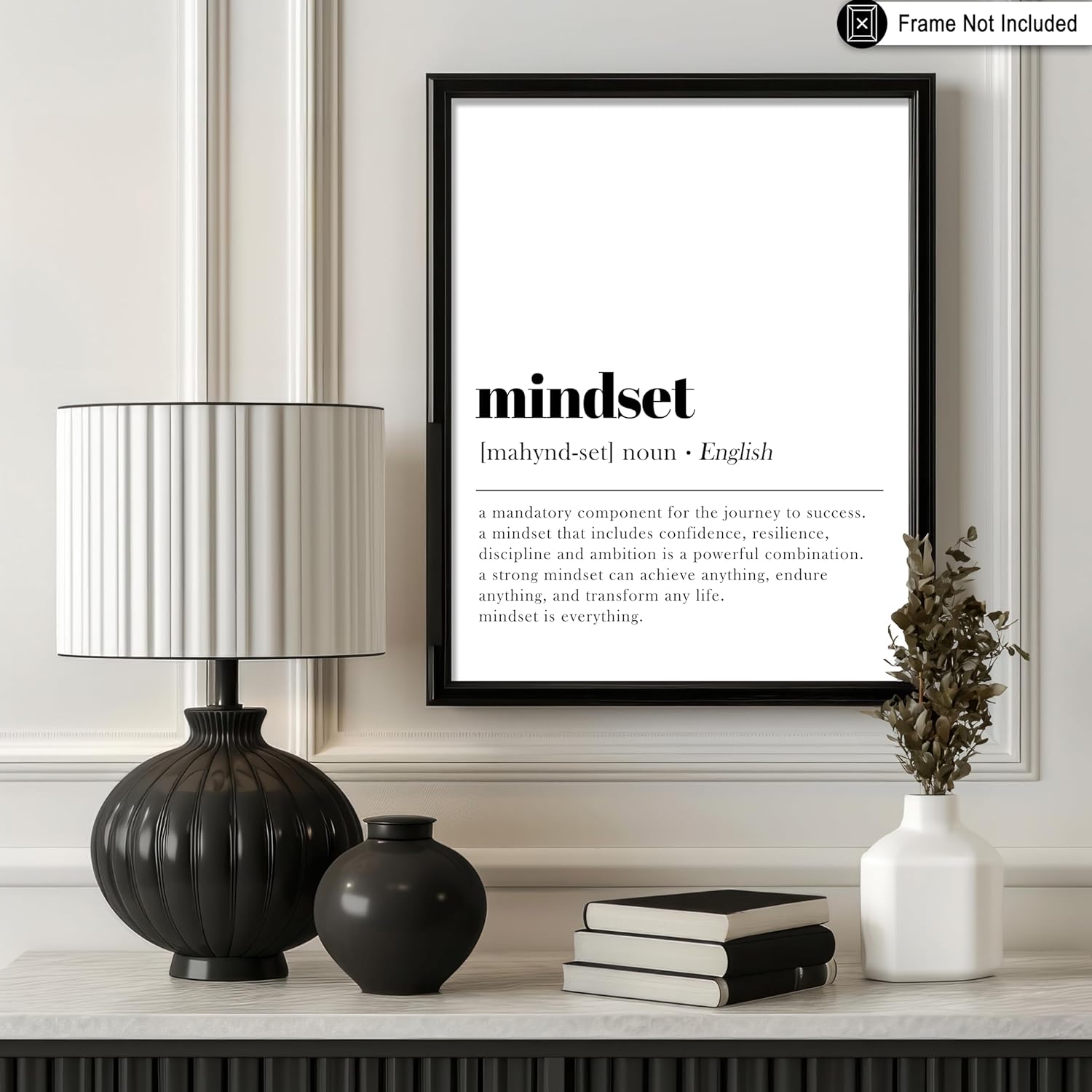 Poster Master Mindset Definition Print - Motivational Typography Wall Art - Inspiring Decor 8x10 UNFRAMED