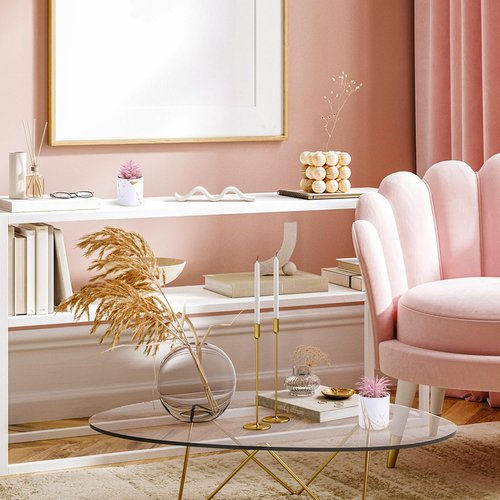 Der Rose Set of 2 Artificial Succulent Plants - Mini Pink Desk Decor for Home & Office