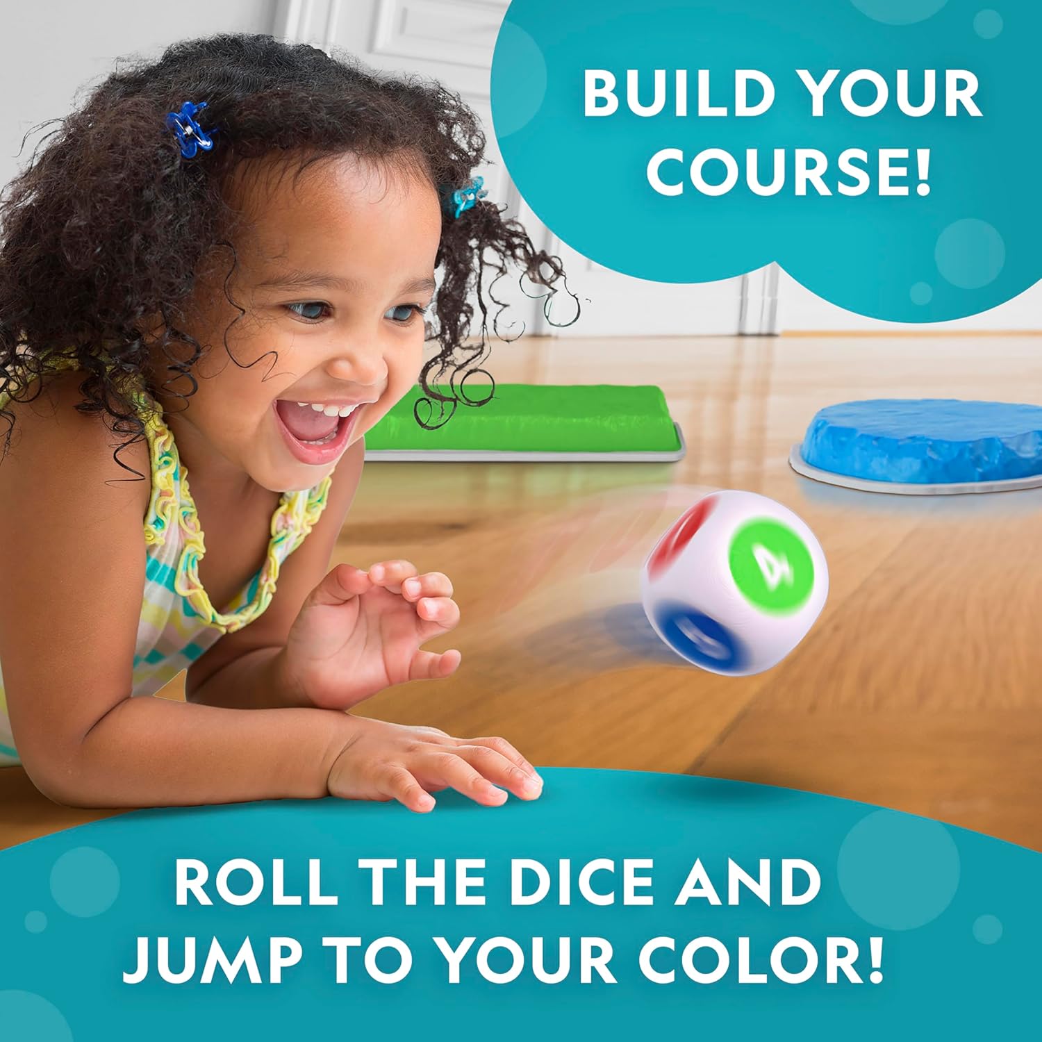 National Geographic Kids Stepping Stones - 12-Piece Obstacle Course for Ages 3+ | Foam Dice & Non-Slip Base