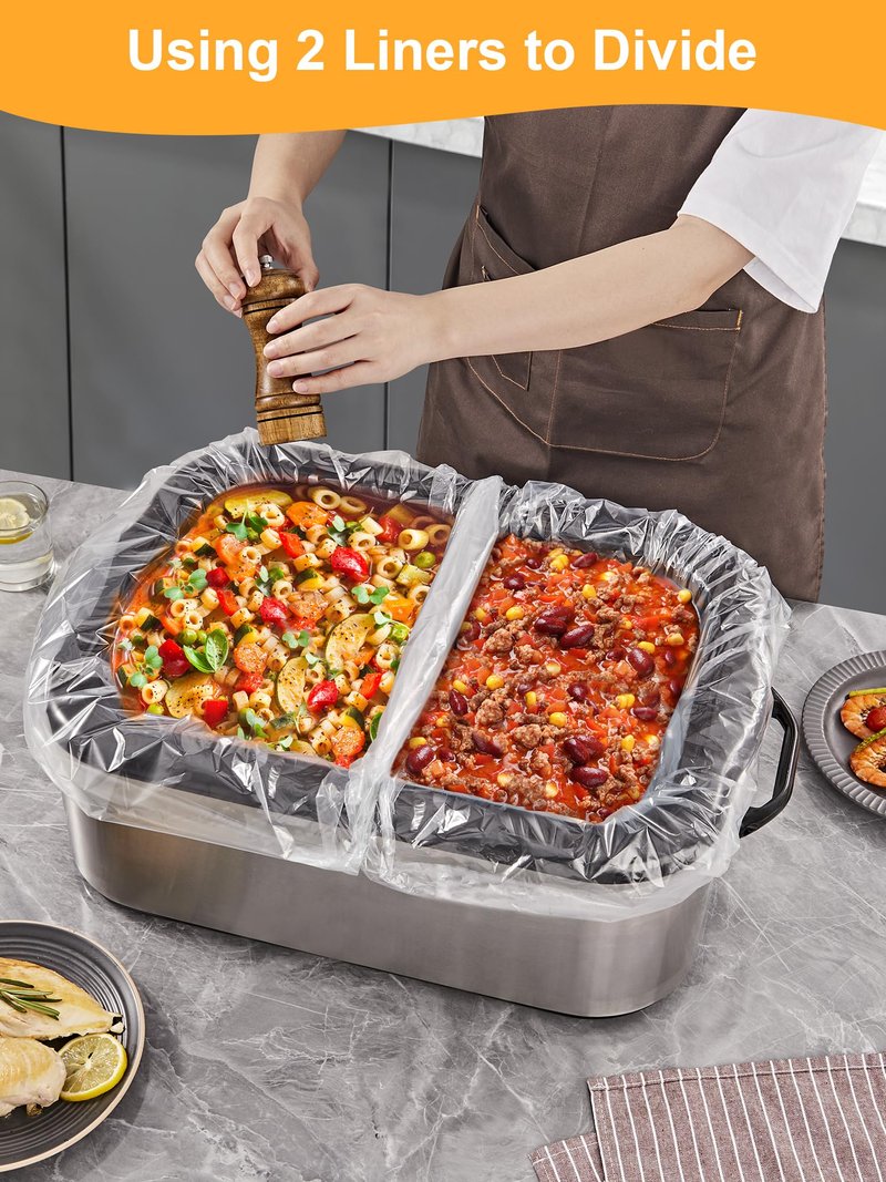 SMARTAKE Electric Roaster Liners, 15 Count Disposable Roaster Liners, Fits 16, 18, 22 Quart Roasters, Roaster Pan Oven Liners Plastic Cooking Bags for Instant Cleanup, 18 x 34 Inch