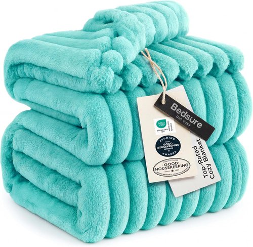 Bedsure GentleSoft Blue King Size Blanket - Cozy Fleece Throw for Women | 108x90 Inches, Perfect Gift for Mom