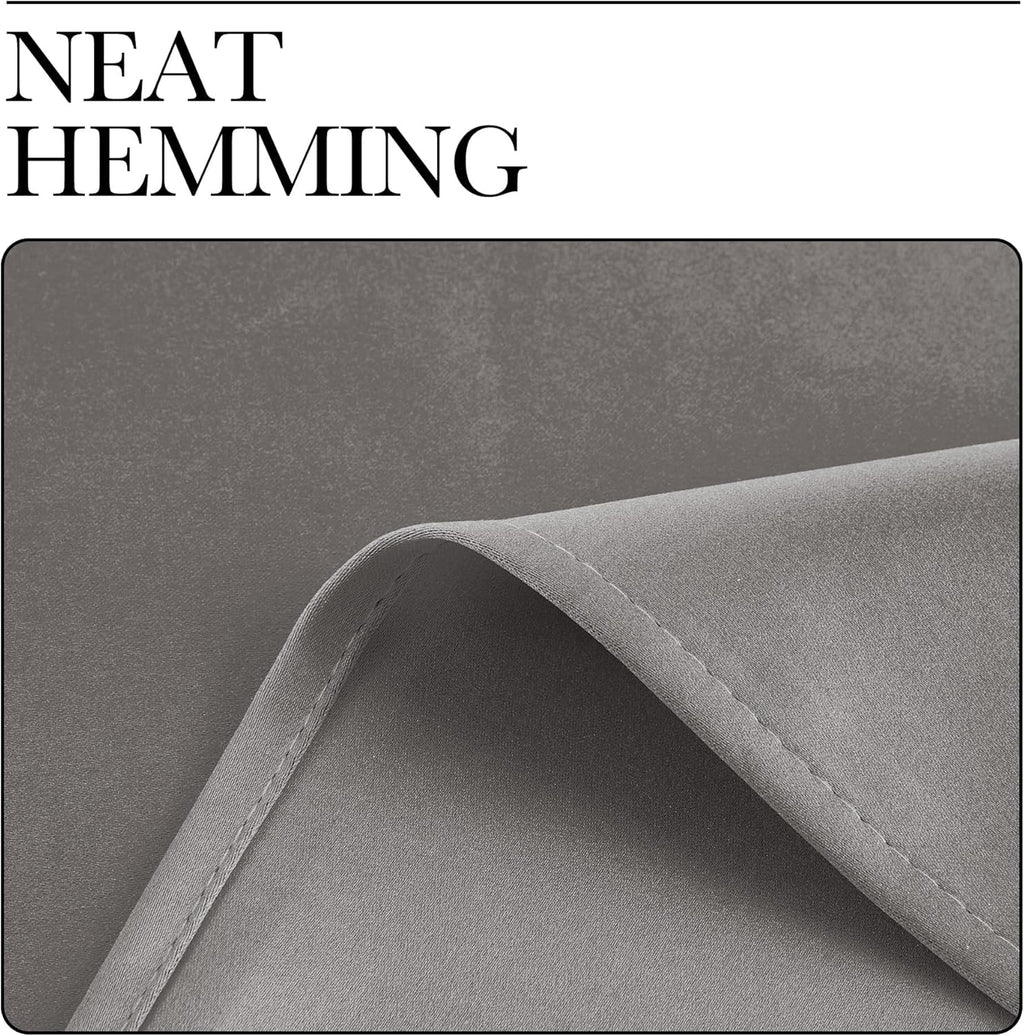 NICETOWN Room Darkening Cafe Curtains - Chrome Gray Grommet Blackout Drapes, 42" x 63", 2 Panels
