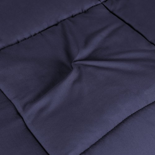 Superior Brushed Microfiber Solid Comforter, Down Alternative Bedding, Reversible, Medium Weight, Fluffy, Decorative, Duvet Insert, Oversized Blanket, Box Quilt Design, Twin/Twin XL, Navy Blue