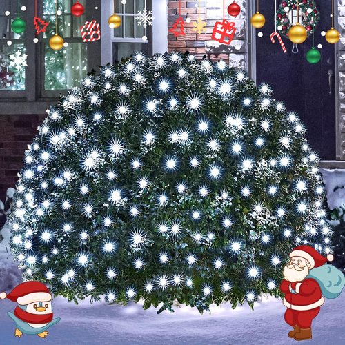 JMEXSUSS 360 LED Net Christmas Lights - Waterproof Connectable 12ft x 5ft Mesh Light with Remote & 8 Modes