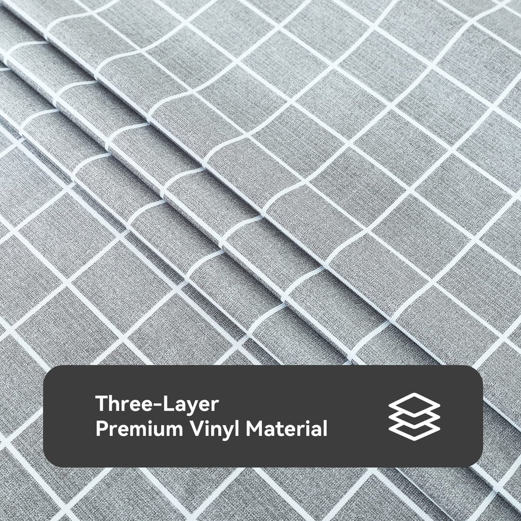 Romanstile Rectangle Vinyl Tablecloth, 100% Waterproof Oil-Proof Checkered Plastic Table Cloth, Heavy Duty Wipeable Table Covers for Dining, Camping, Picnic, Outdoor - 54 x 78 Inch, Blue Checkered