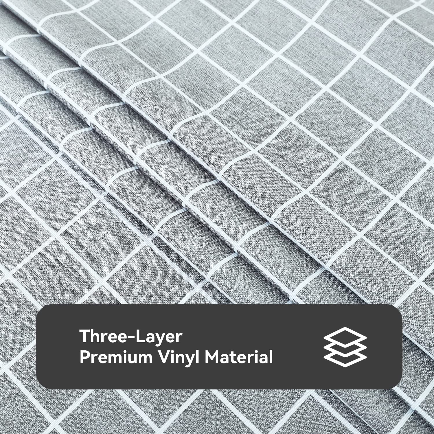 Romanstile Rectangle Vinyl Tablecloth, 100% Waterproof Oil-Proof Checkered Plastic Table Cloth, Heavy Duty Wipeable Table Covers for Dining, Camping, Picnic, Outdoor - 54 x 78 Inch, Blue Checkered