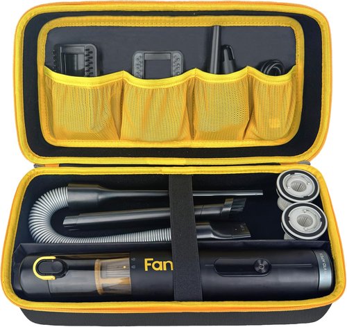 Fanttik Case for Slim V8/V10 Apex Car Vacuum - Portable Hard Storage with Divider & Mesh Pocket