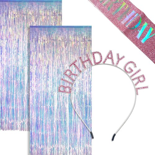 Birthday Girl Crown - Iridescent Streamers for Festive Celebrations | Perfect Party Decor