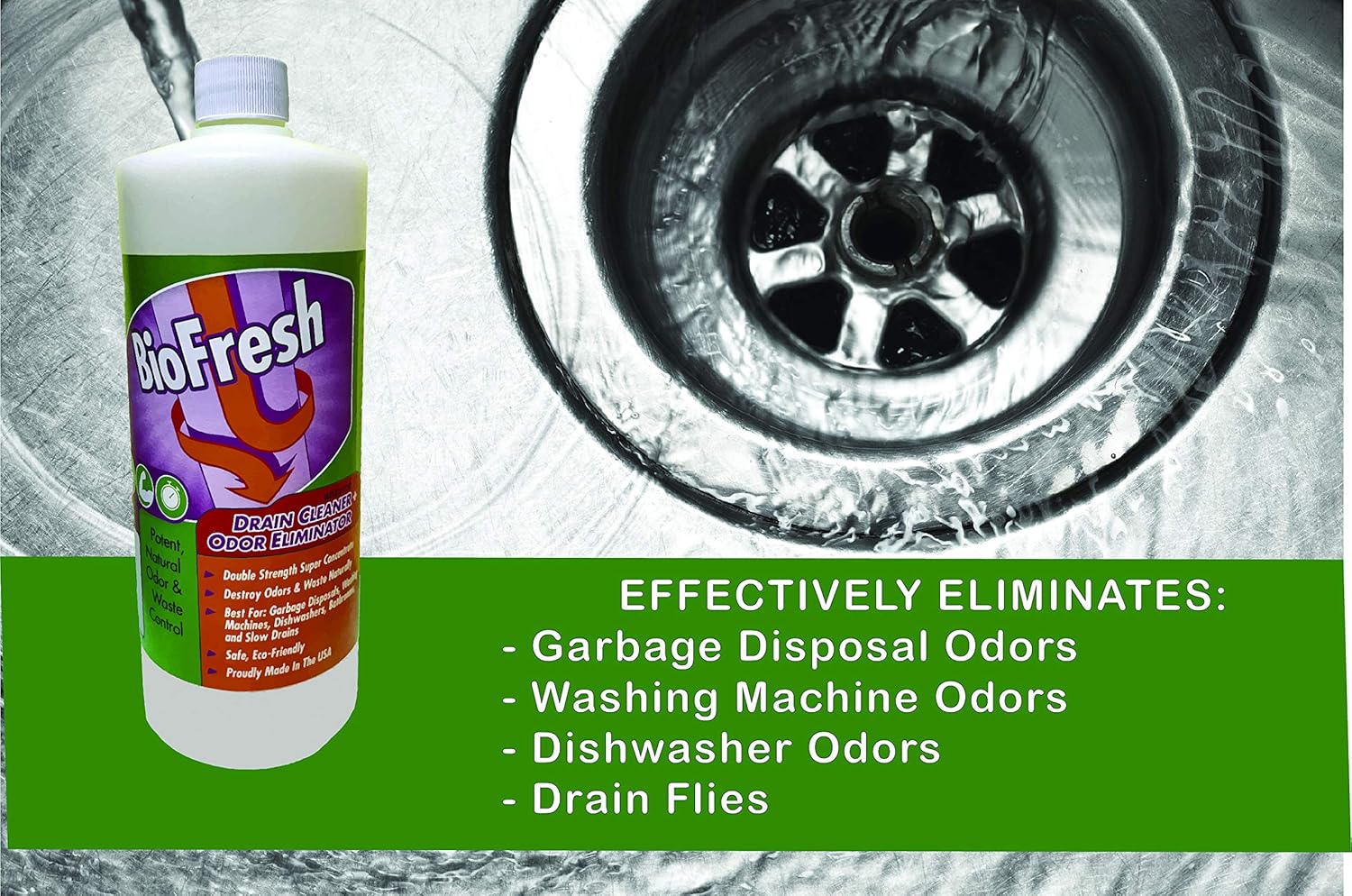 Skiennix Enzyme Drain Cleaner & Deodorizer - Effective Odor Remover for Sinks, Showers & Septic Systems | 32oz