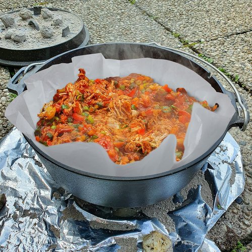 Round Parchment Paper 20 Inches Dutch Oven Liners Disposable White Baking Paper for Cake Pan, Air Fryer, Steamer, BBQ Party, Cakes, Pizza, Meats and Vegetables (40 Pieces)