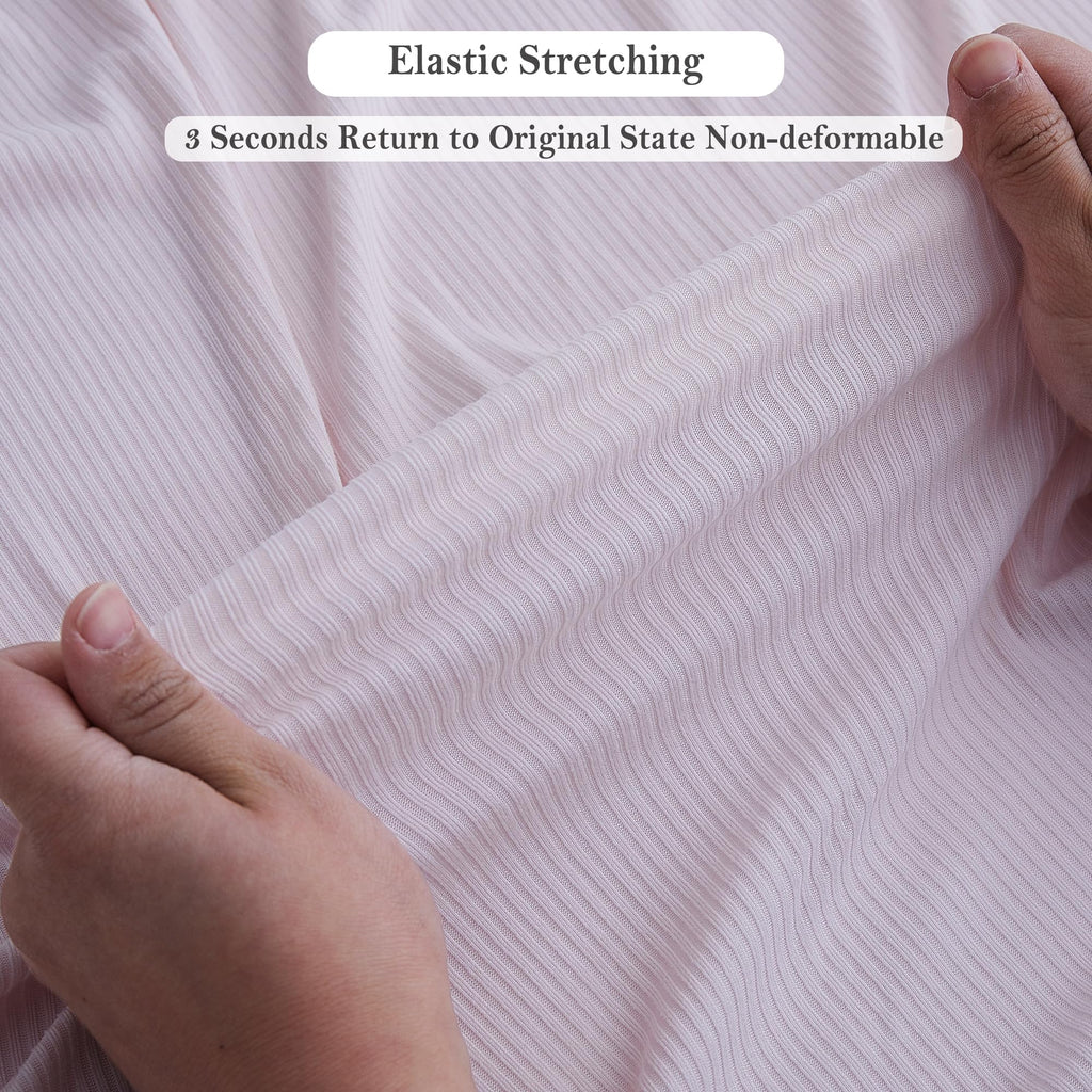 Viviland Jersey Swaddle Blanket, Ultra Soft Stretchy Receiving Blanket, Baby Girl Newborn Rainbow Swaddle Wrap, 40 x 30 inches, 2 Pcs, Pink Leaf